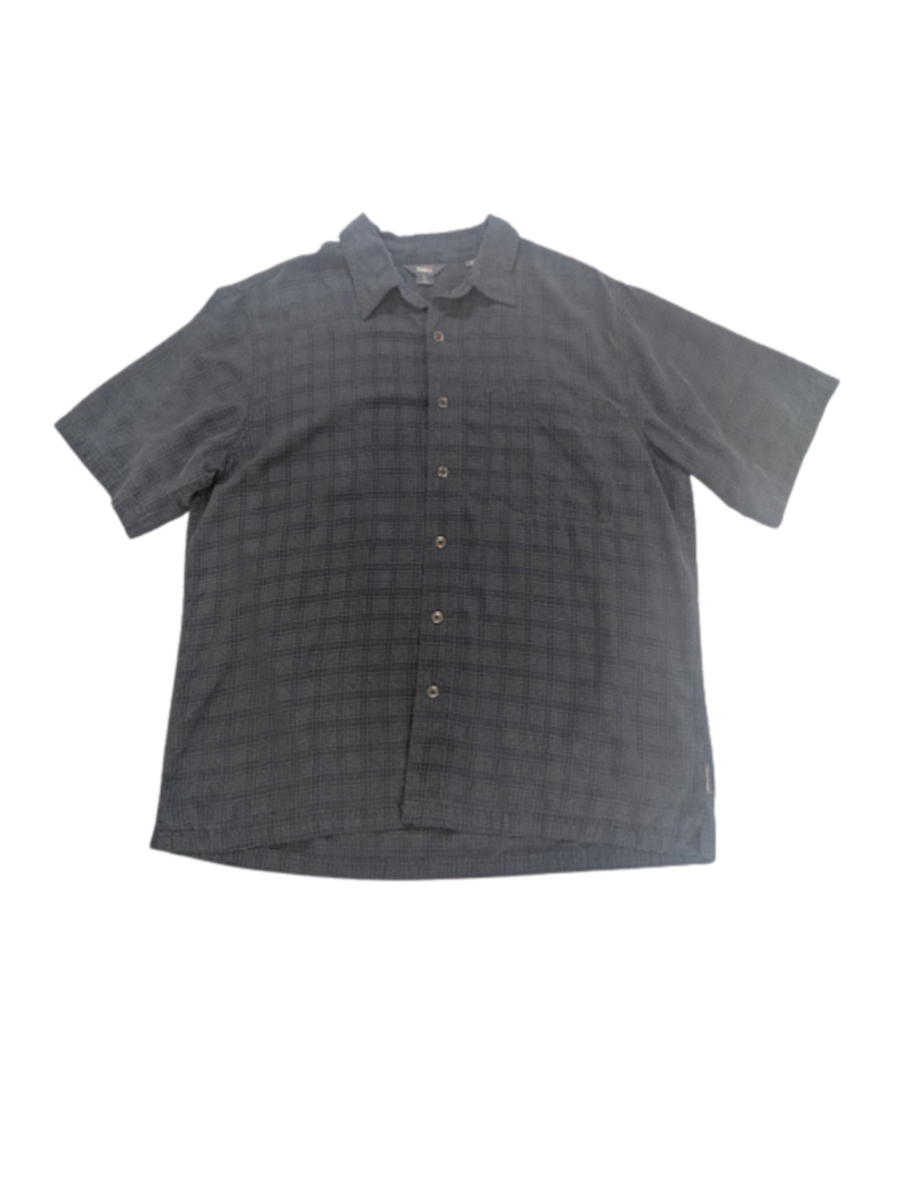 Royal Robbins Gray Plaid Camp Shirt Men's Large Outdoor Hiking Travel Casual